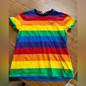 Vans Rainbow Pride Striped T Shirt - Women’s Medium